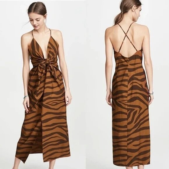 NWT Mara Hoffman Lolita Tiger Stripe Maxi Dress $325